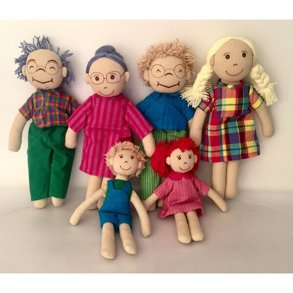Papoose Toys Papoose Toys Kaukasische Familie Rag Dolls