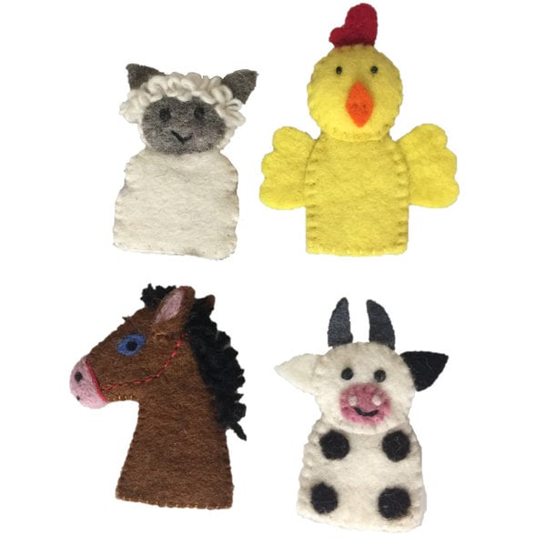 Papoose Toys Papoose Toys Boerderijdieren Vingerpoppen 4 stuks