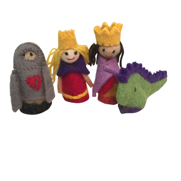 Papoose Toys Papoose Toys Vingerpoppen Koning Koningin 4 stuks