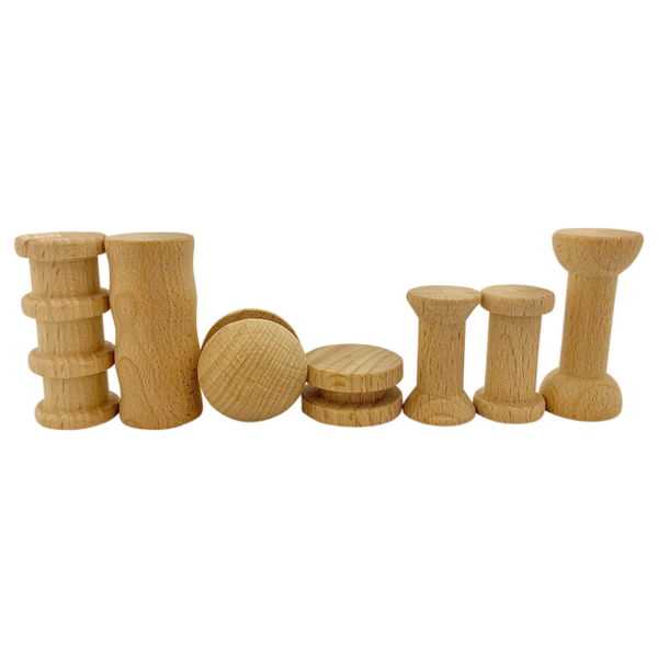 Papoose Toys Papoose Toys Mini Natural Spoelset 7-delig