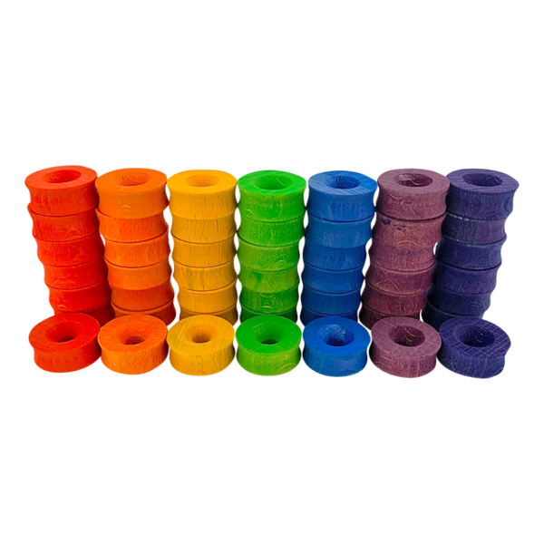 Papoose Toys Papoose Toys Mini Regenboogring 2,5 cm 49 stuks