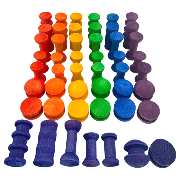 Papoose Toys Papoose Toys Mini Regenboog Spoelen 49st