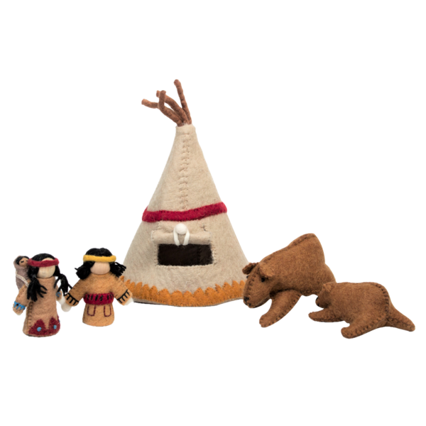Papoose Toys Papoose Toys Native American Village 5-delig