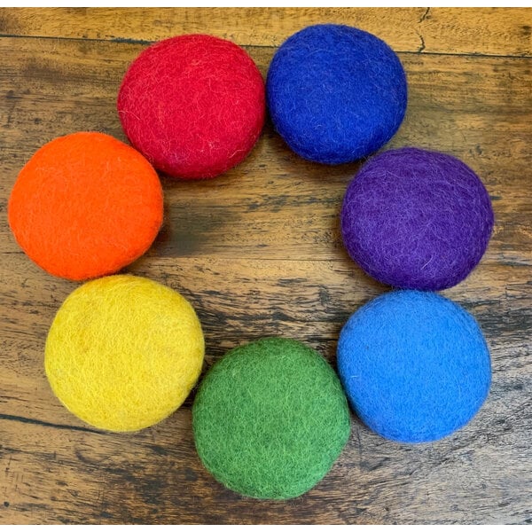 Papoose Toys Papoose Toys Regenboog 5cm Viltballen 7st