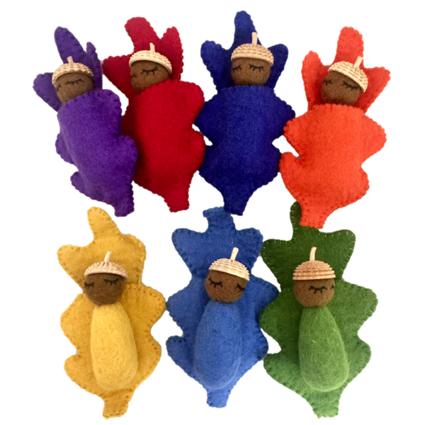 Papoose Toys Papoose Toys Regenboog Eikel Baby's 7-delig