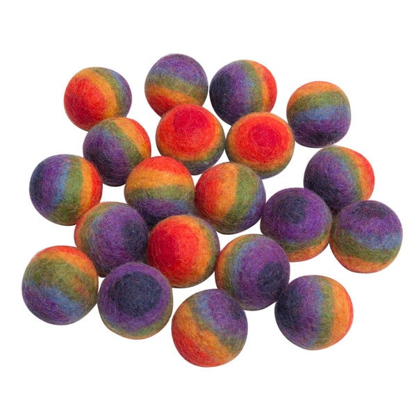 Papoose Toys Papoose Toys Regenboogballen, 3,5 cm 20 stuks
