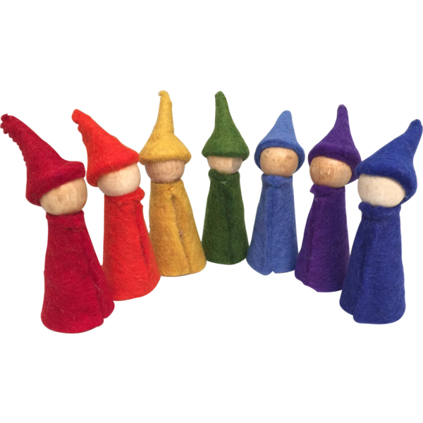 Papoose Toys Papoose Toys Regenboogkabouters 7 Houten Lichamen