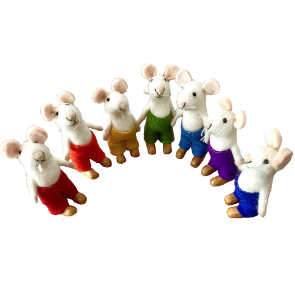 Papoose Toys Papoose Toys Regenboogmuizen 7st