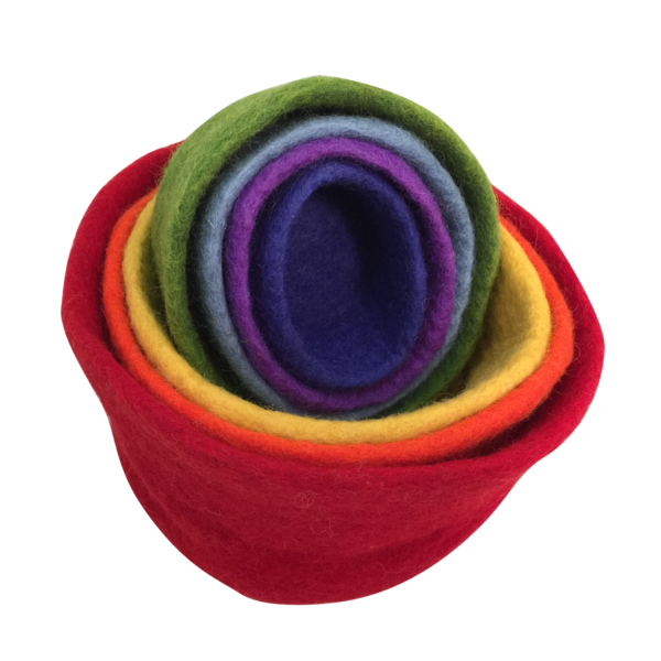 Papoose Toys Papoose Toys Regenboog Nestbare Kommen 7 st.