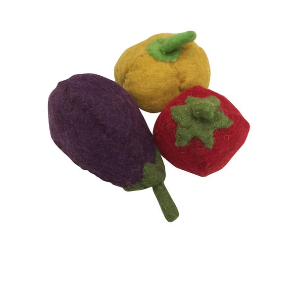 Papoose Toys Papoose Toys Groente Paprika, Aubergine, Tomaat