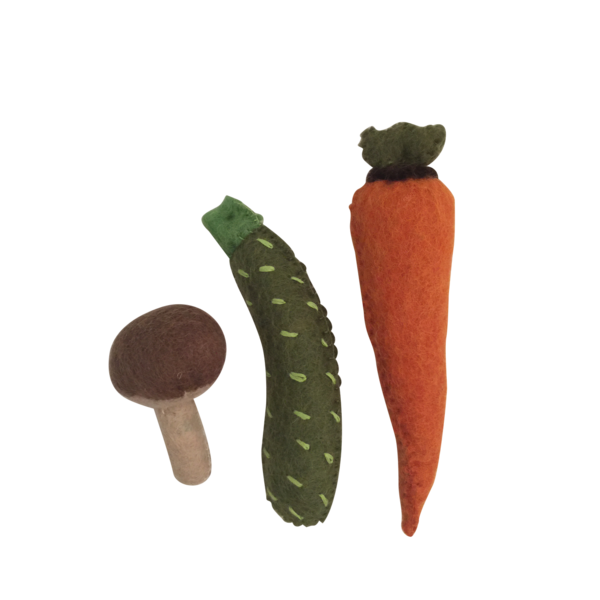 Papoose Toys Papoose Toys Groente Wortel, Courgette, Champignon