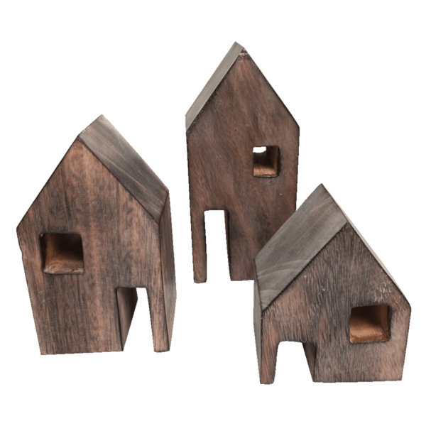 Papoose Toys Papoose Toys Houten Blokkenhuizen 3-delig