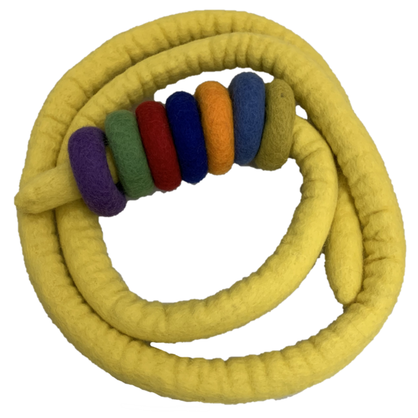Papoose Toys Papoose Toys Geel Vilt Touw en 7 Vilt Donuts