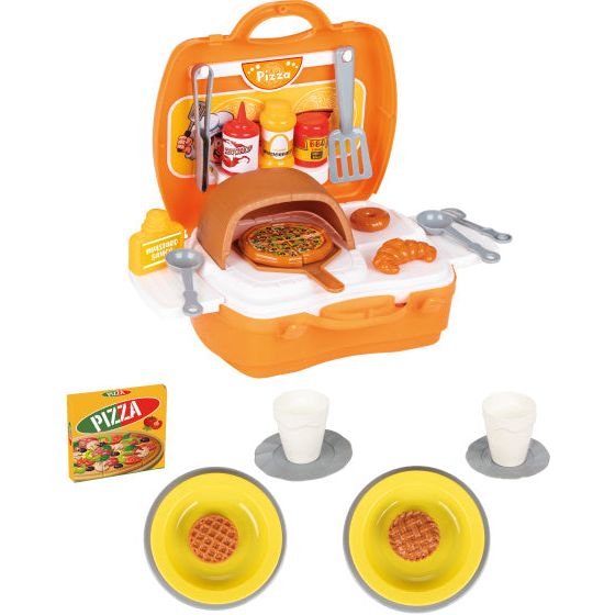 speelgoed pizzaset oranje 35-delig