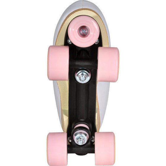 Klassieke verstelbare rolschaatsen junior wit roze maat 39 42