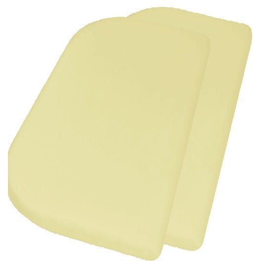 drap-housse junior 81 x 42 + 10 cm coton jaune 2 pièces