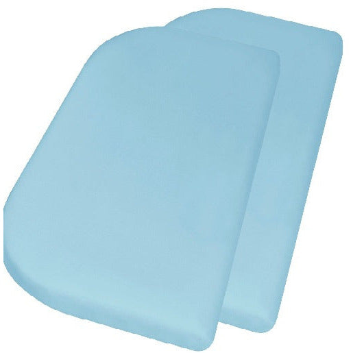 drap-housse junior 81 x 42 + 10 cm bleu clair 2 pièces