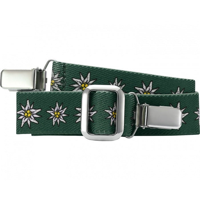 ceinture élastique avec clip vert fleuri junior taille 2