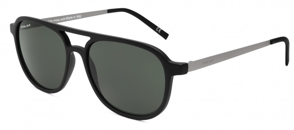 zonnebril Parker heren gepolariseerd zwart met groene lens (ppar76)