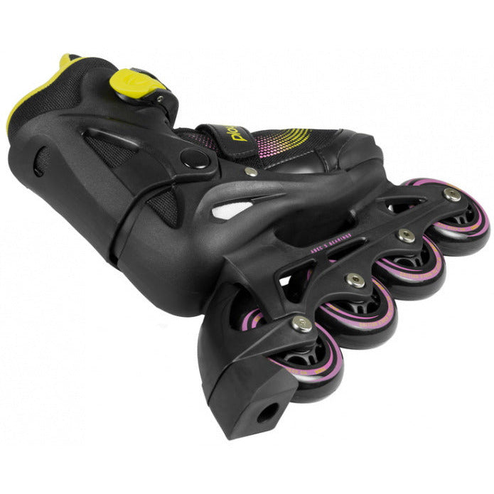 Inlineskates Joker hardboot 82A zwart geel maat 37-40