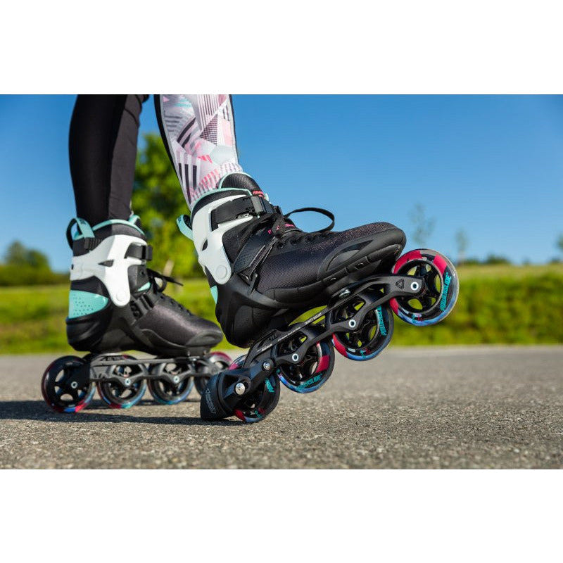 inlineskates Radon Teal 90 softboot 83A zwart mt 41
