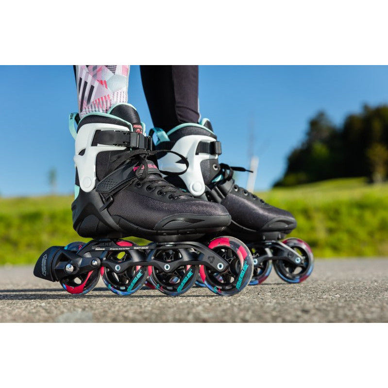 inlineskates Radon Teal 90 softboot 83A zwart mt 41