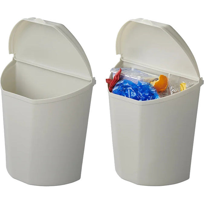 afvalbak met deksel 6 liter 29,5 cm lichtgrijs