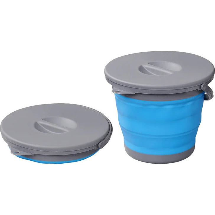 afvalemmer opvouwbaar 5 liter 20 x 25 cm blauw grijs