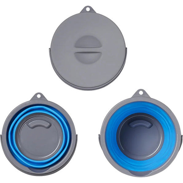 afvalemmer opvouwbaar 5 liter 20 x 25 cm blauw grijs