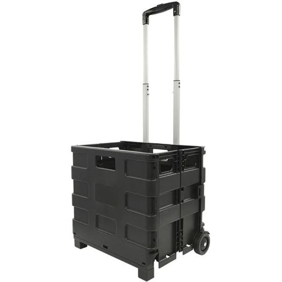 bagagetrolley met inklapbare krat 40 liter 25 kg zwart