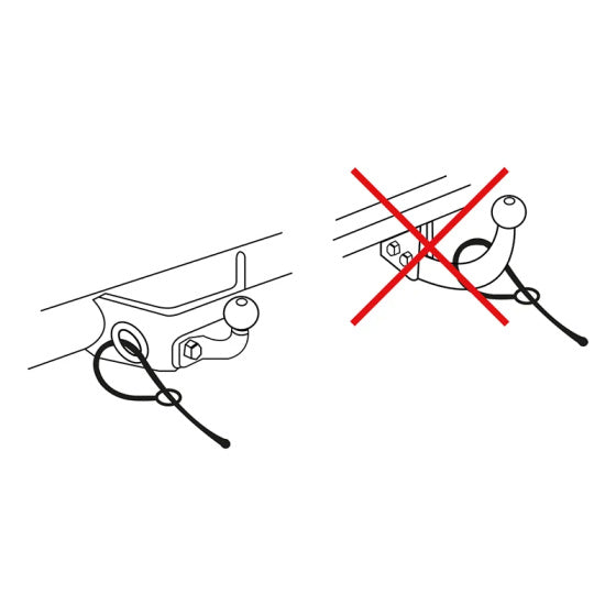 breekkabel voor oplooprem 100 cm rood