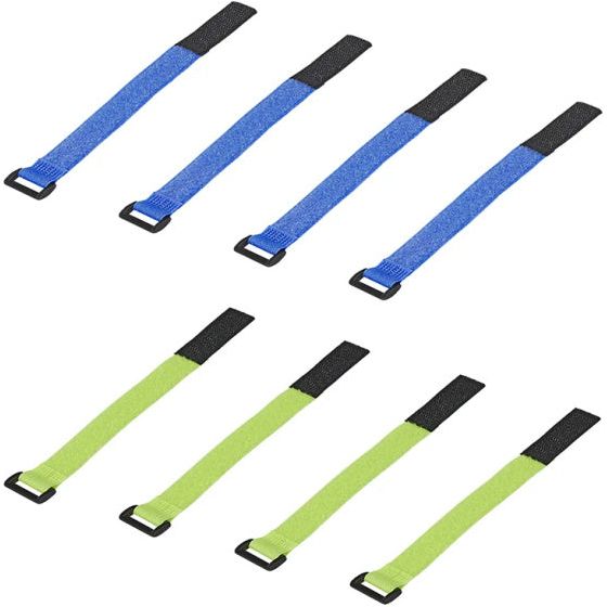 kabelbinders klittenband 8 stuks blauw groen