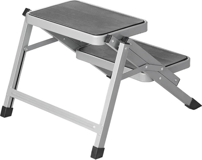 opstapje vouwbaar 2 treden 59,5 x 49 x 39 cm grijs