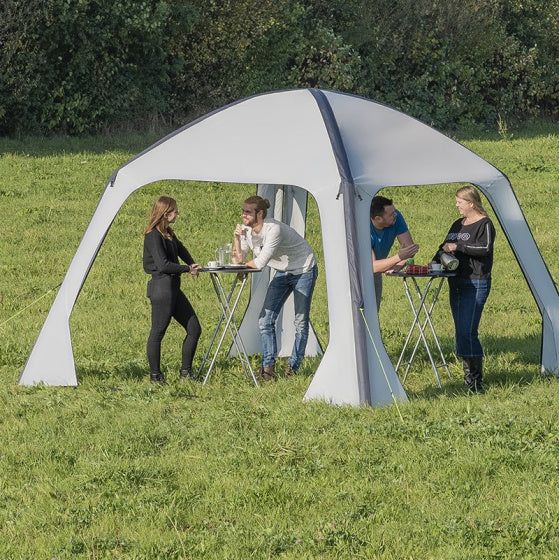 partytent opblaasbaar 365 x 365 cm lichtgrijs