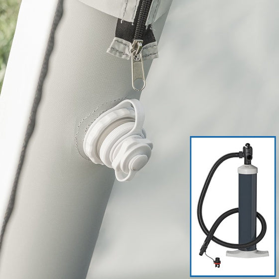 partytent opblaasbaar 365 x 365 cm lichtgrijs