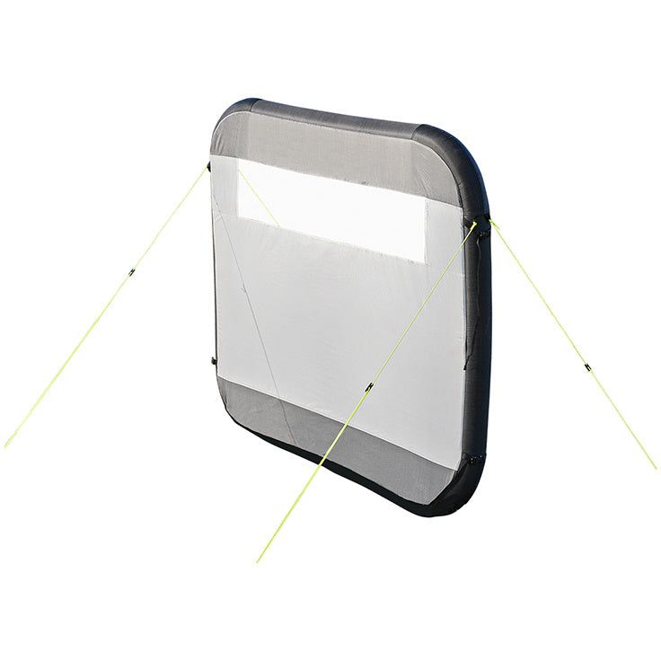 windscherm opblaasbaar 160 x 140 cm lichtgrijs zwart