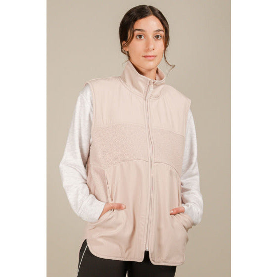 gilet sans manche Corrine Pile dames polyester rose tendre taille XS