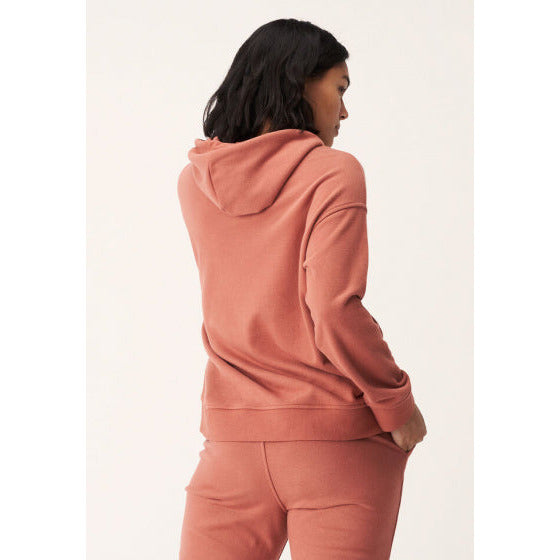 hoodie Essential dames biologisch katoen oudroze mt XS