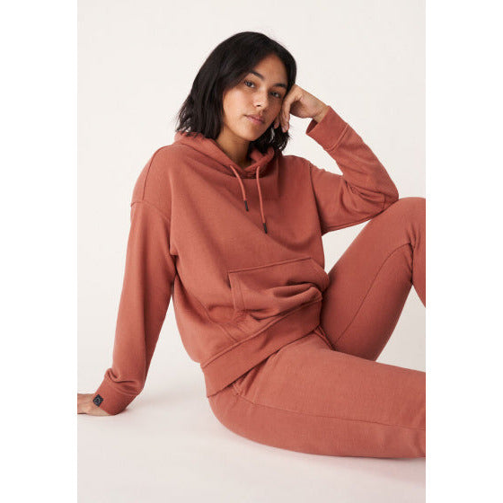 hoodie Essential dames biologisch katoen oudroze mt XS