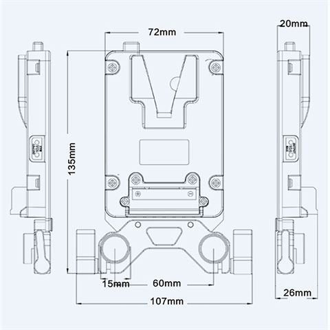Rolux Mini V-Mount Batterijplaat RL-AC13S