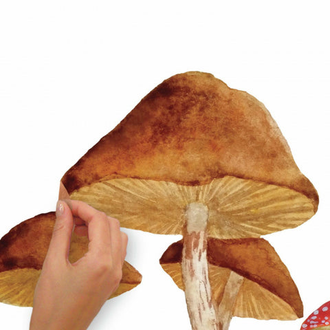 Mushroom Muursticker Junior 83,51 x 127 cm Bruin
