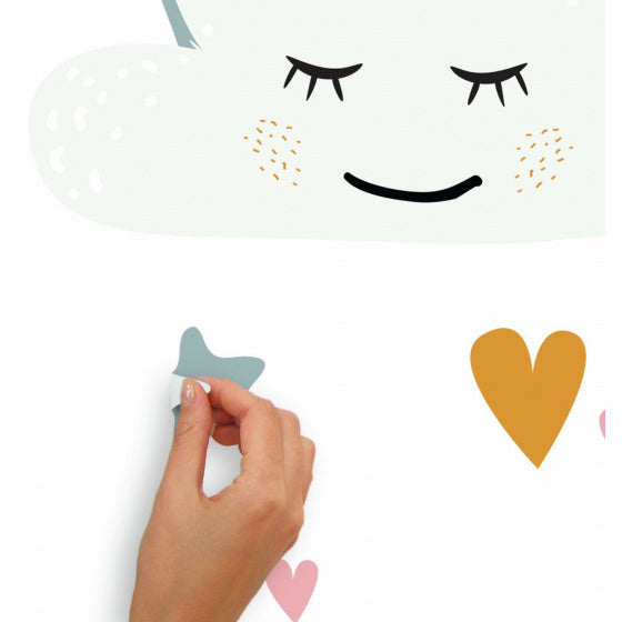 Regenboogharten muursticker 112 cm vinyl 47-Delig