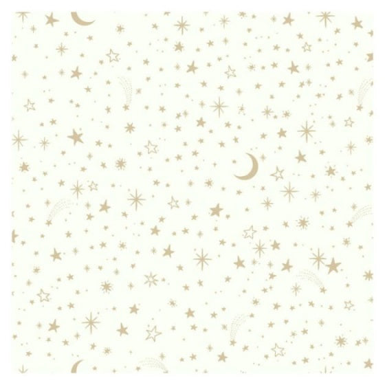 Zelfklevend Behang Twinkle Stars 52 x 500 cm Wit goud