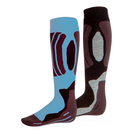 Rucanor Svindal skisokken 2-pack unisex zwart lichtblauw maat 43-46