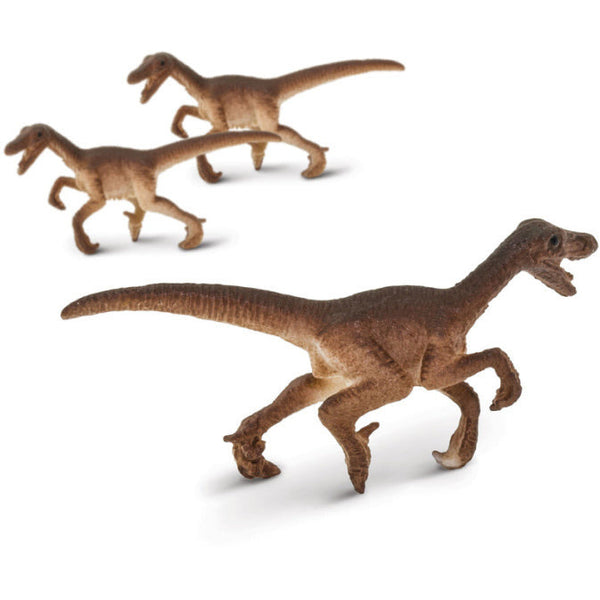 Velociraptor speelfiguren 2 cm BPA-vrij bruin 192-delig