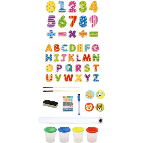 2 in 1 Educatief Schoolbord magneet-krijtbord 56-delig