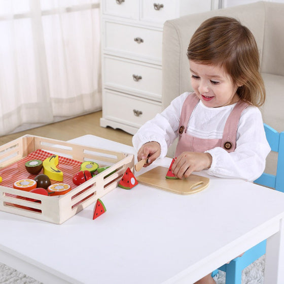 Houten Fruitkist met Snijfruit 21-delig