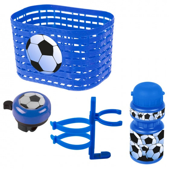 set d'accessoires Football garçons bleu blanc 4 pièces