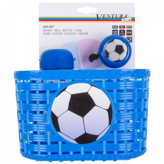 set d'accessoires Football garçons bleu blanc 4 pièces