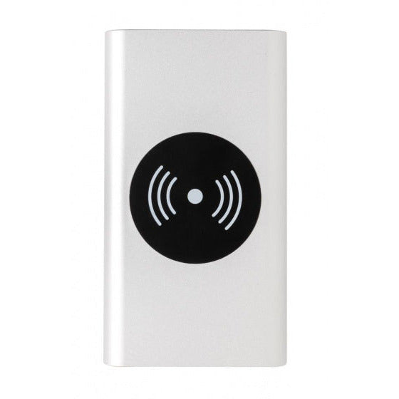Xd collection Powerbank draadloos 10.000 mAh 12,5 cm alu zilver